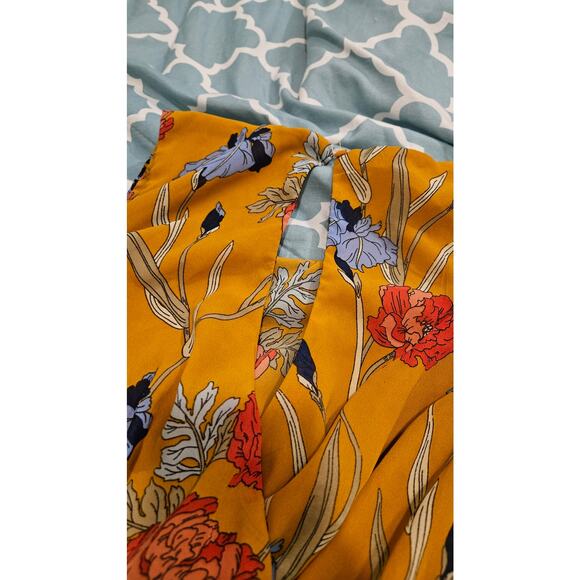 Japna Size Small Orange Floral Short Sleeve Cold Shoulder Romper - Picture 9 of 11